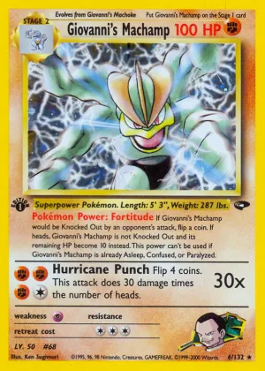 Giovanni's Machamp Pokémon Gym Challenge #6 Unlimited Holo