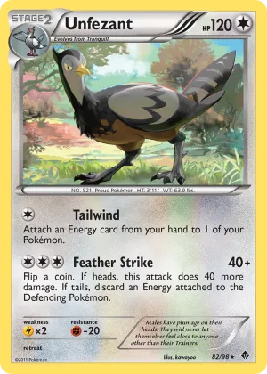 Unfezant Pokémon Emerging Powers #82 Reverse Holo