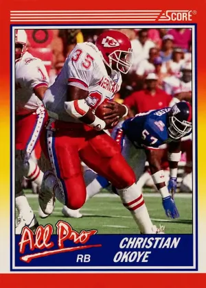 Christian Okoye 1990 Score All-Pro Football #581