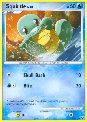 Squirtle Pokémon Platinum #96 Reverse Holo
