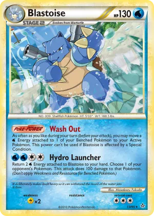 Blastoise Pokémon HS—Unleashed #13 Reverse Holo