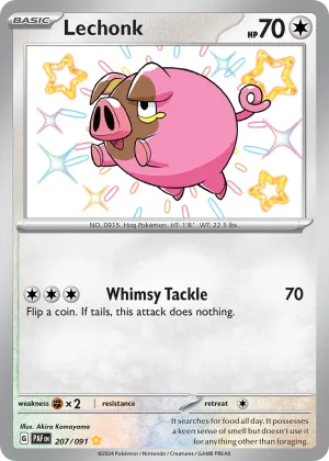 Lechonk Pokémon Paldean Fates #207 Holo