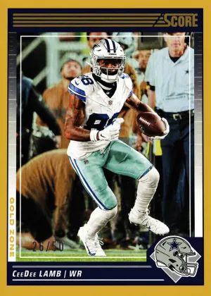 CeeDee Lamb 2024 Panini Score Signatures Football Gold Zone #74