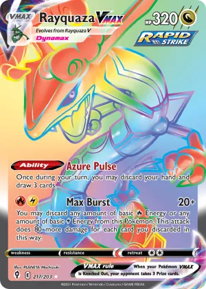 Rayquaza VMAX Pokémon Evolving Skies #217 Holo