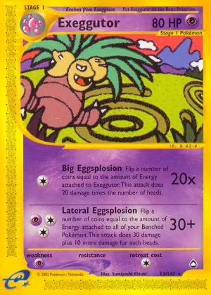 Exeggutor Pokémon Aquapolis #13 Reverse Holo