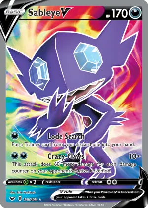 Sableye V Pokémon Sword & Shield #194 Holo