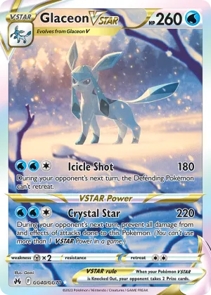 Glaceon VSTAR Pokémon Crown Zenith Galarian Gallery #GG40 Holo