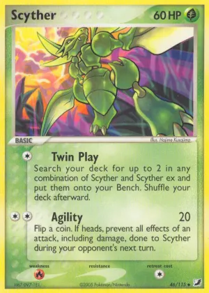 Scyther Pokémon Unseen Forces #46 Reverse Holo