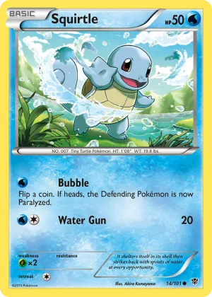 Squirtle Pokémon Plasma Blast #14 Reverse Holo