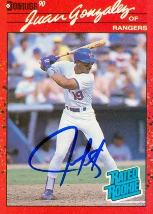 Juan Gonzalez 1990 Donruss Baseball Auto #33