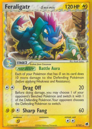 Feraligatr δ Pokémon Dragon Frontiers #2 Reverse Holo