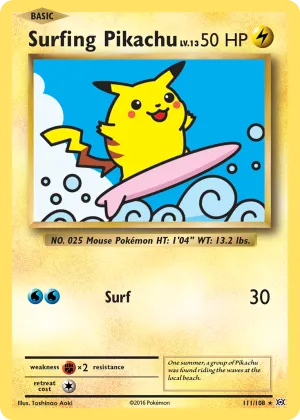 Surfing Pikachu Pokémon Evolutions #111