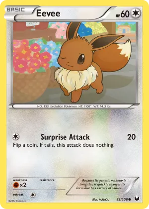 Eevee Pokémon Dark Explorers #83 Reverse Holo