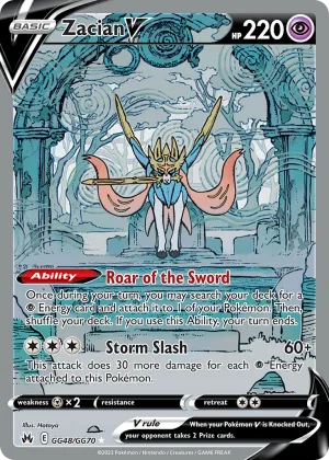 Zacian V Pokémon Crown Zenith Galarian Gallery #GG48 Holo
