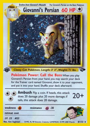 Giovanni's Persian Pokémon Gym Challenge #8 Unlimited Holo