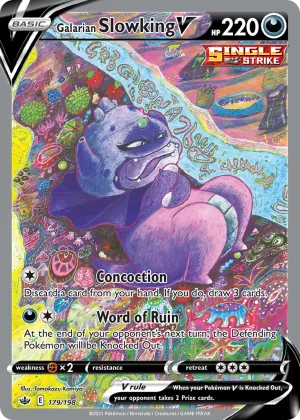 Galarian Slowking V Pokémon Chilling Reign #179 Holo