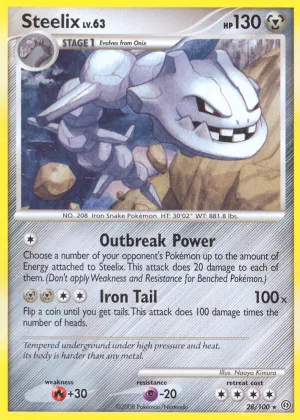 Steelix Pokémon Stormfront #28 Reverse Holo