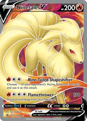 Ninetales V Pokémon Rebel Clash #177 Holo