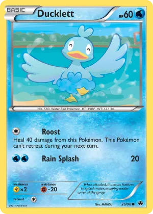 Ducklett Pokémon Emerging Powers #26 Reverse Holo