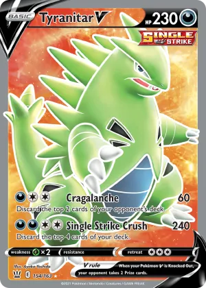 Tyranitar V Pokémon Battle Styles #154 Holo