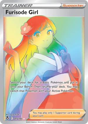 Furisode Girl Pokémon Silver Tempest #205 Holo