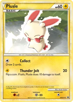 Plusle Pokémon HGSS Black Star Promos #HGSS16 Holo