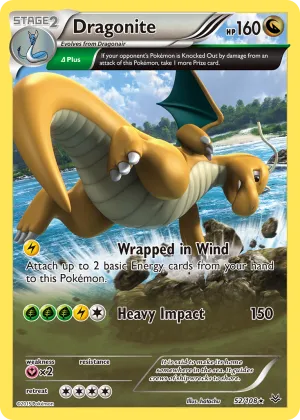 Dragonite Pokémon Roaring Skies #52 Reverse Holo