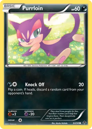 Purrloin Pokémon Emerging Powers #64 Reverse Holo