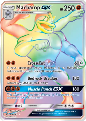 Machamp-GX Pokémon Burning Shadows #154 Holo