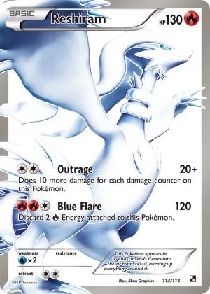 Reshiram Pokémon Black & White #113 Holo