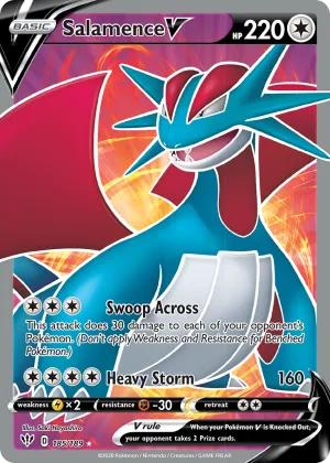 Salamence V Pokémon Darkness Ablaze #185 Holo