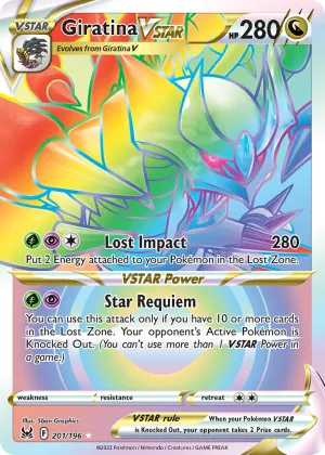 Giratina VSTAR Pokémon Lost Origin #201 Holo