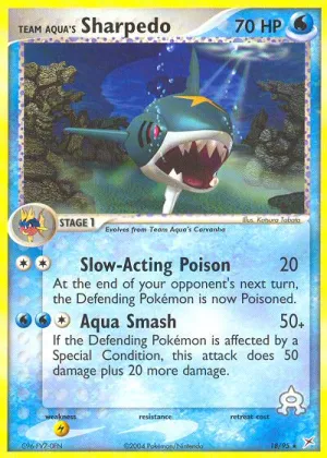 Team Aqua's Sharpedo Pokémon Team Magma vs Team Aqua #18 Reverse Holo