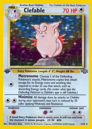 Clefable Pokémon Jungle #1 1st Edition Holo