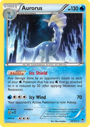 Aurorus Pokémon Furious Fists #26 Reverse Holo