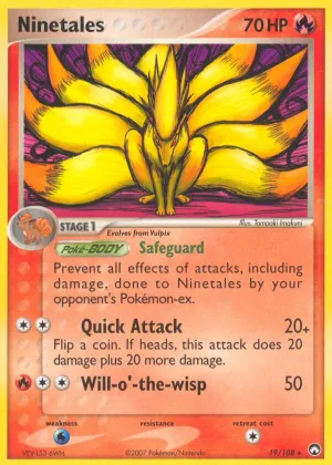 Ninetales Pokémon Power Keepers #19 Reverse Holo
