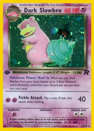 Dark Slowbro Pokémon Team Rocket #12 1st Edition Holo