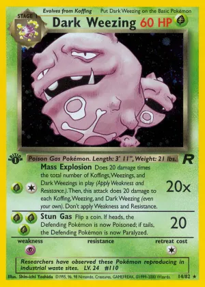 Dark Weezing Pokémon Team Rocket #14 1st Edition Holo