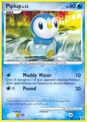 Piplup Pokémon Platinum #85 Reverse Holo