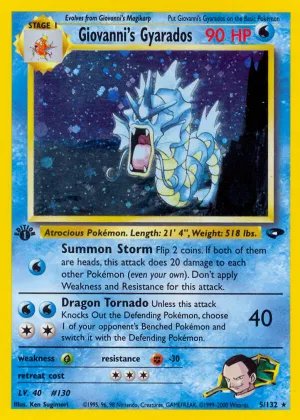 Giovanni's Gyarados Pokémon Gym Challenge #5 Unlimited Holo