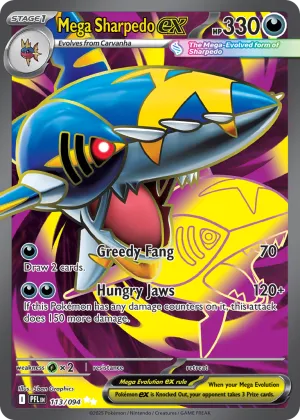 Mega Sharpedo ex Pokémon Phantasmal Flames #113 Holo