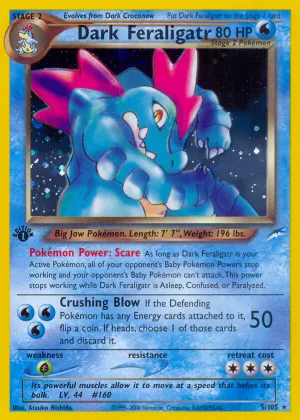 Dark Feraligatr Pokémon Neo Destiny #5 Unlimited Holo