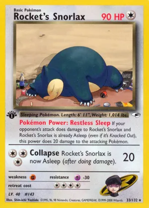 Rocket's Snorlax Pokémon Gym Heroes #33 Unlimited