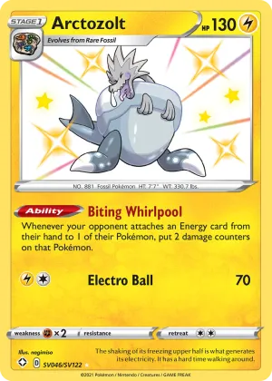 Arctozolt Pokémon Shining Fates Shiny Vault #SV046 Holo