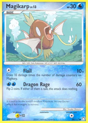 Magikarp Pokémon Mysterious Treasures #89 Reverse Holo