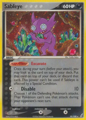 Sableye Pokémon Crystal Guardians #10 Reverse Holo