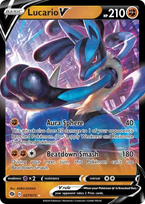 Lucario V Pokémon Champion's Path #27 Holo