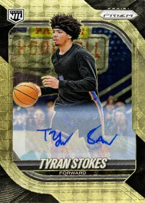 Tyran Stokes 2025 Panini Prizm Autographs Basketball Gold Vinyl FOTL #94