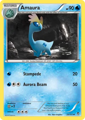 Amaura Pokémon Furious Fists #25 Reverse Holo