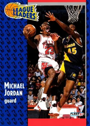 Michael Jordan 1991 Fleer Basketball League Leader #220